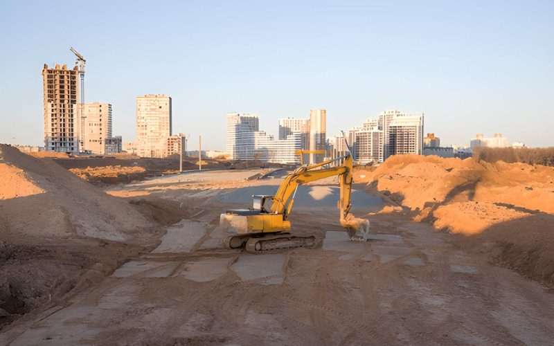Civil works and site preparation at an industrial facility